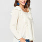 Solid Loose-fit Gauze Peasant Blouse