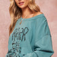 A Garment Dyed French Terry Graphic Sweatshirt