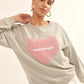 Vintage-style Heart Graphic Print French Terry Knit Sweatshirt