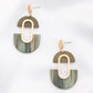 Wood Acetate Oval Dangle Earring