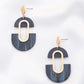 Wood Acetate Oval Dangle Earring