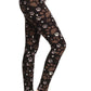 5-inch Long Yoga Style Banded Lined Paw Printed Knit Legging With High Waist