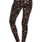 5-inch Long Yoga Style Banded Lined Paw Printed Knit Legging With High Waist