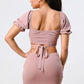 Lux Side Cutout W/ Back Tie Detail Bodycon Dress
