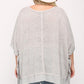 Light Knit And Woven Mixed Boxy Top With Poncho Sleeve