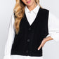 V-neck Cable Sweater Vest Cardigan
