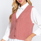 V-neck Cable Sweater Vest Cardigan
