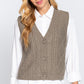 V-neck Cable Sweater Vest Cardigan