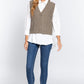 V-neck Cable Sweater Vest Cardigan