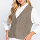 V-neck Cable Sweater Vest Cardigan