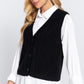 V-neck Cable Sweater Vest Cardigan