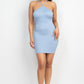 Halter Neck Ribbed Seamless Cut-out Dress