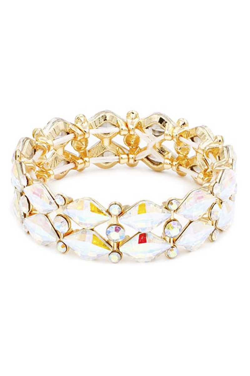 Crystal Color Stone Stretch Bracelet