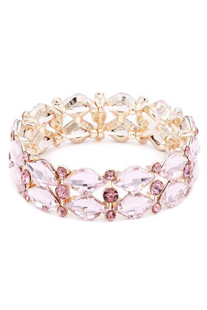 Crystal Color Stone Stretch Bracelet