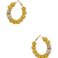 Clay Ball With Metal Accent Hoop Earring