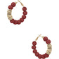Clay Ball With Metal Accent Hoop Earring