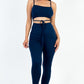 Solid Tie Front Cut Out Jumpsuit