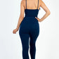 Solid Tie Front Cut Out Jumpsuit