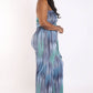 Printed Tube Jumpsuit With Self Belt