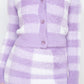 Plaid Button-front Cropped Sweater Cardigan
