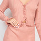 Ruffle Trim Buttoned Sweater Cardigan