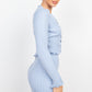 Ruffle Trim Buttoned Sweater Cardigan