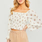 Woven Print Smocked Long Sleeve