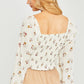 Woven Print Smocked Long Sleeve
