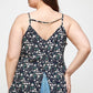 Plus Size, Ditsy Floral Print Cami Top