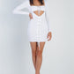 Knit Cut-out Bustier Top Lace Down Detail Mini Dress