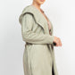 Suede Hooded Waist-tie Belt Jacket
