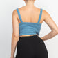 Geometric Cami Puff Sleeves Blazer Top Set