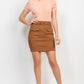 Belted Pocket Solid Mini Skirt