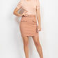 Belted Pocket Solid Mini Skirt