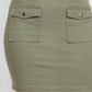 Belted Pocket Solid Mini Skirt