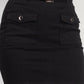 Belted Pocket Solid Mini Skirt