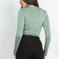 Twisted Velvety Long Sleeve Crop Top
