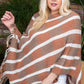 Bottom Tassel Edge Multi Color Poncho