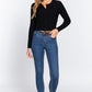 Crew Neck Cable Sweater Cardigan