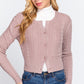 Crew Neck Cable Sweater Cardigan
