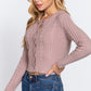 Crew Neck Cable Sweater Cardigan