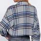 Wool Plaid Oversized Crop Jacket