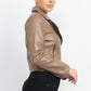 Zippered Notch Lapel Rider Jacket