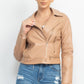 Zippered Notch Lapel Rider Jacket