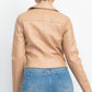 Zippered Notch Lapel Rider Jacket
