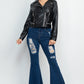 Zippered Notch Lapel Rider Jacket
