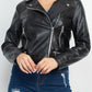 Zippered Notch Lapel Rider Jacket