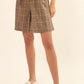 A Pair Of Wide Woven Plaid Shorts