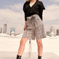 A Pair Of Wide Woven Plaid Shorts