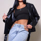 Oversized Moto Leather Jacket